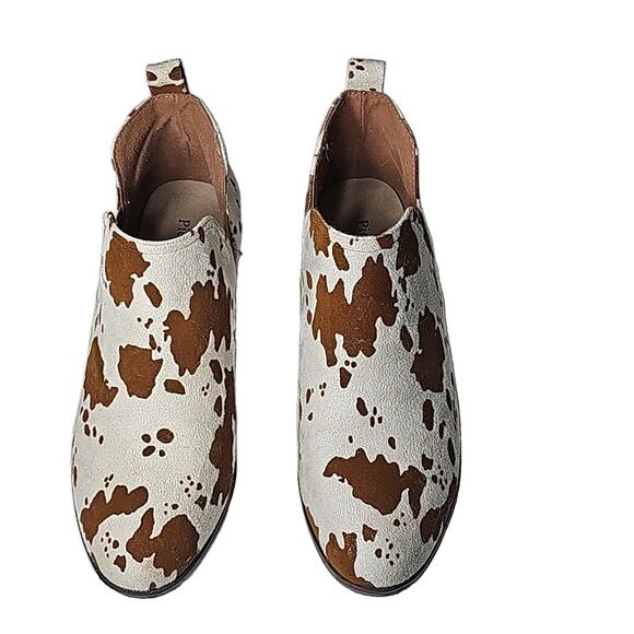 Pierre Dumas Women's Sz 7.5 Cow Print Calf Hair Western Ankle Booties - Picture 5 of 11